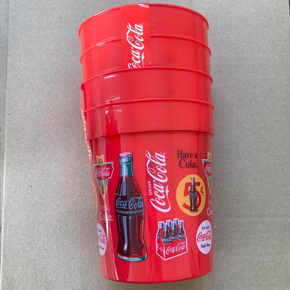 Large size vintage red Coca Cola cups